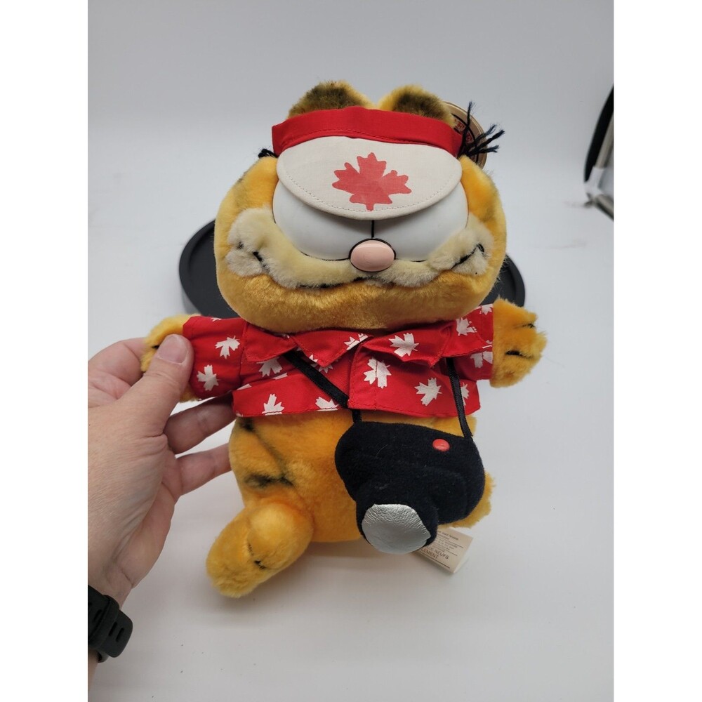 Vintage Garfield Plush Dakin Canada Tourist Camera Maple Leaf 1981 With Tags
